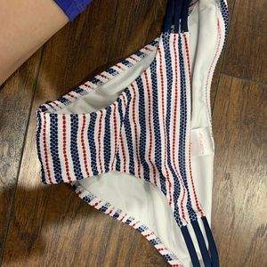 Red White Blue Stripe Bikini Bottoms Small